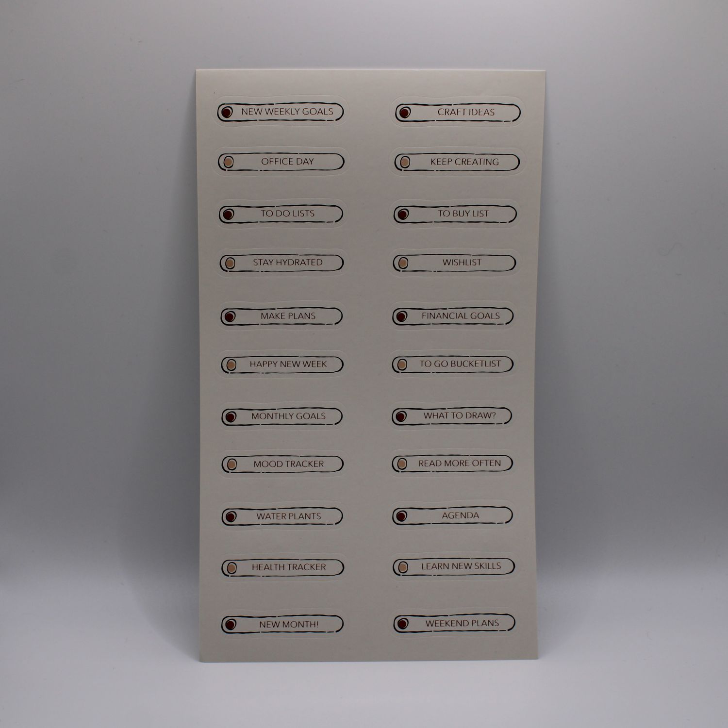 Sheet met planning stickers