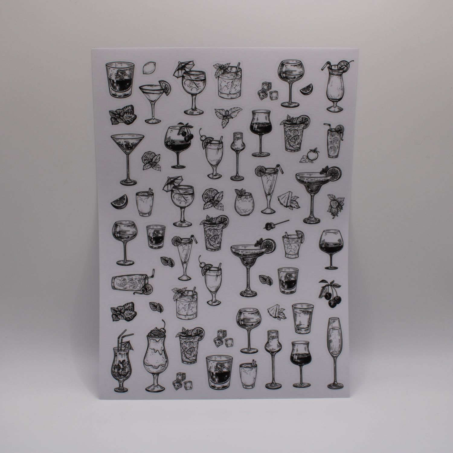 Sheet met cocktail stickers