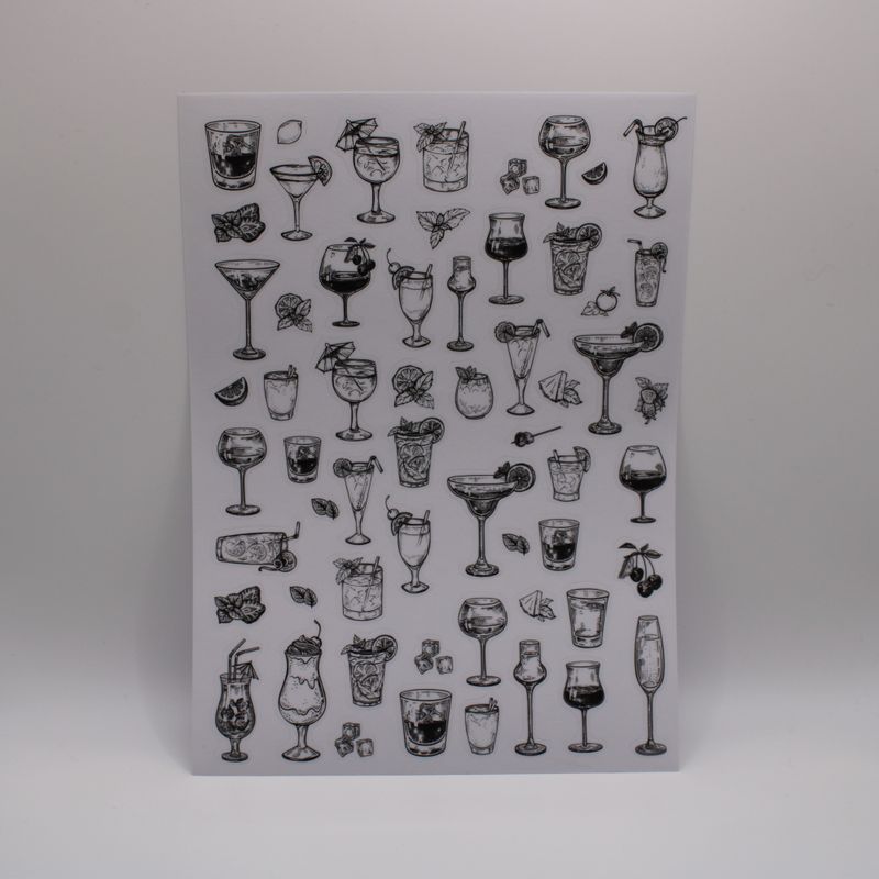 Sheet met cocktail stickers