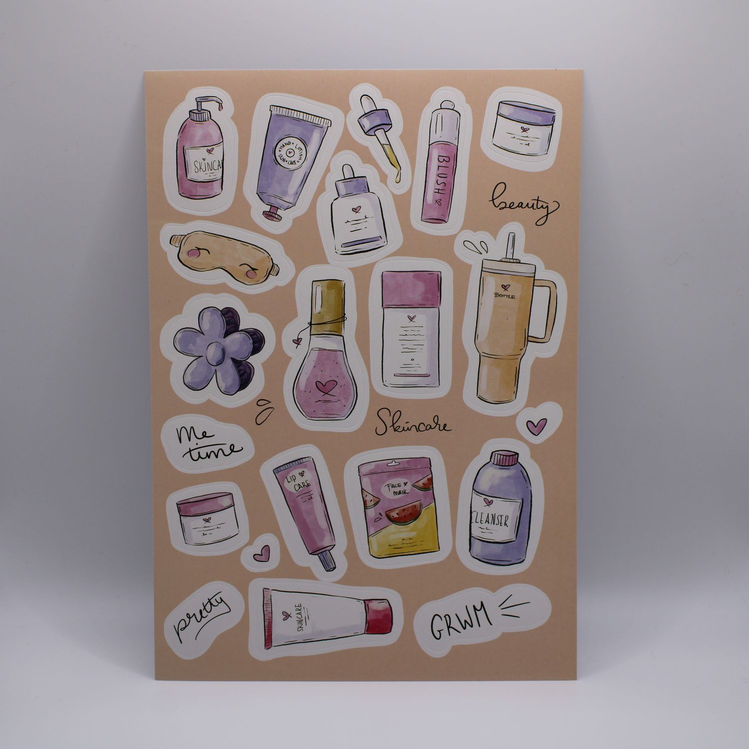 Sheet met verzorging stickers