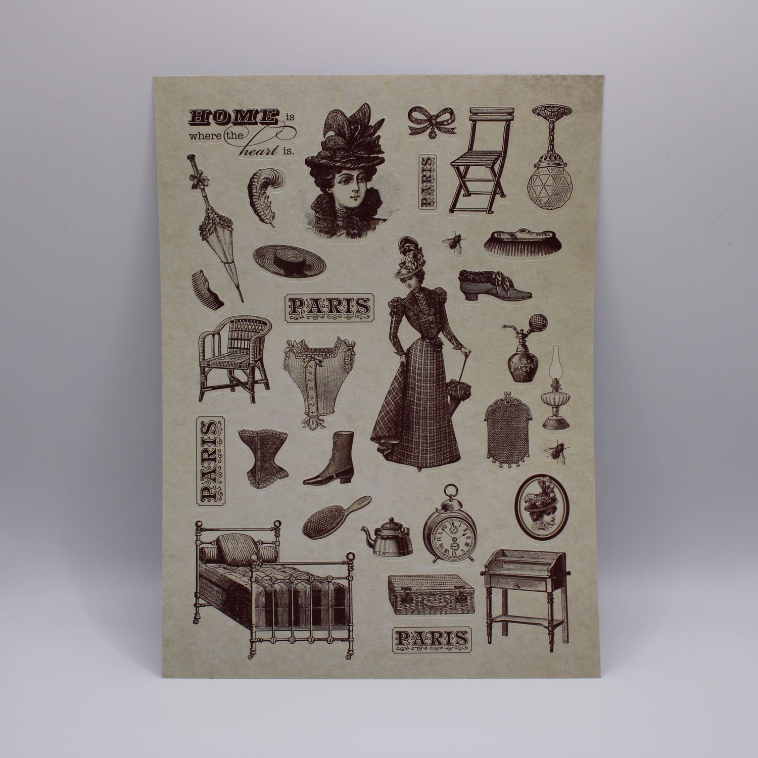 Sheet met vintage stickers