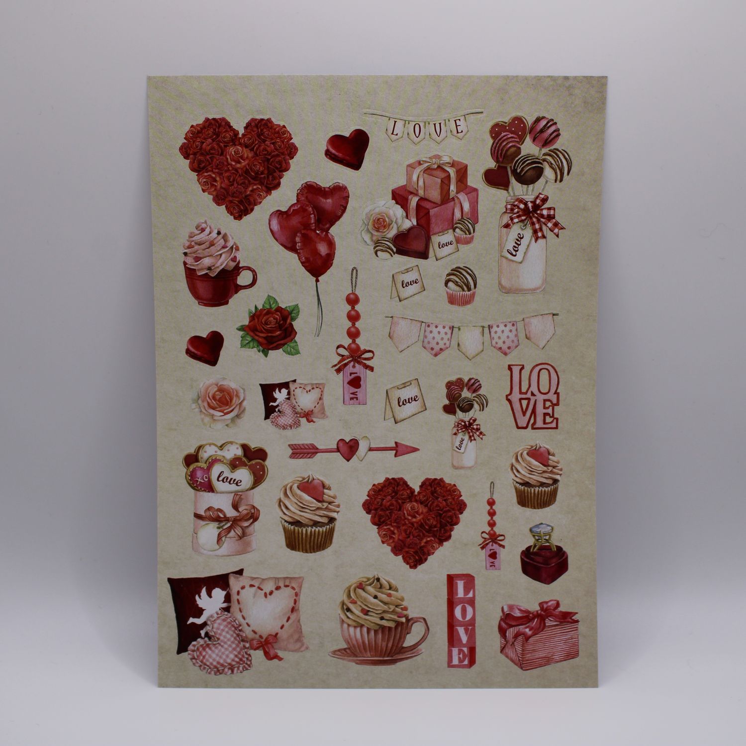 Sheet met liefde stickers
