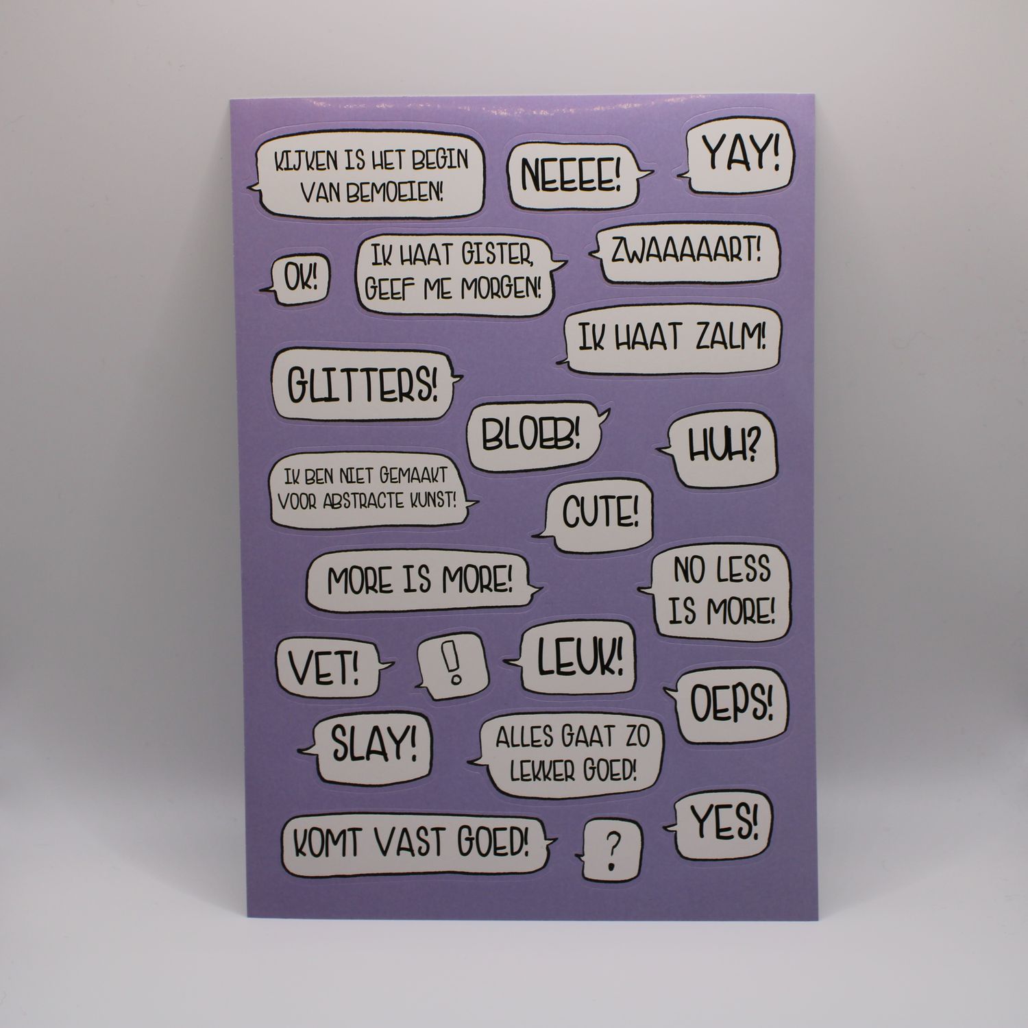 Sheet met tekstballon stickers