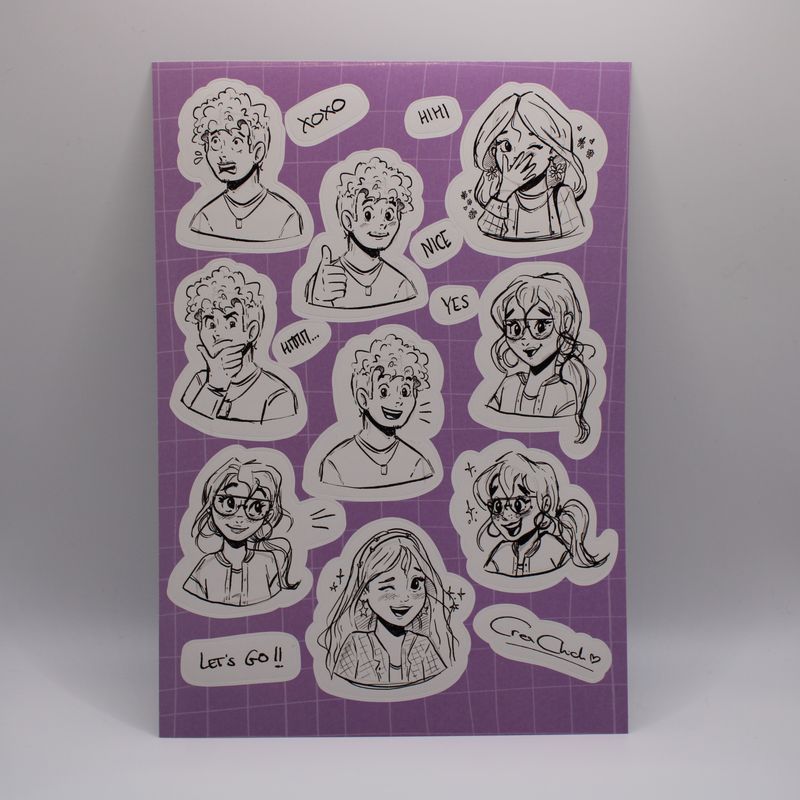 Sheet met mensen stickers