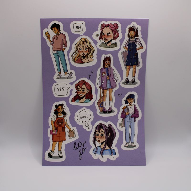 Sheet met mensen stickers