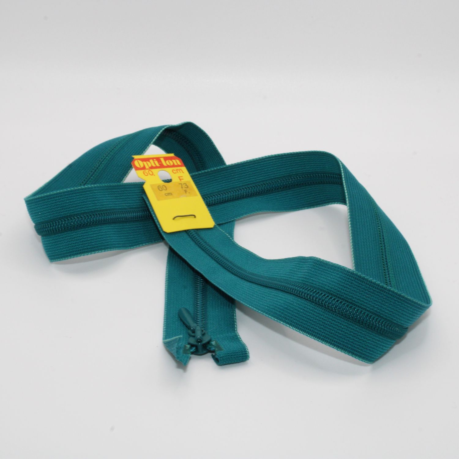Blauwgroene rits 60 cm
