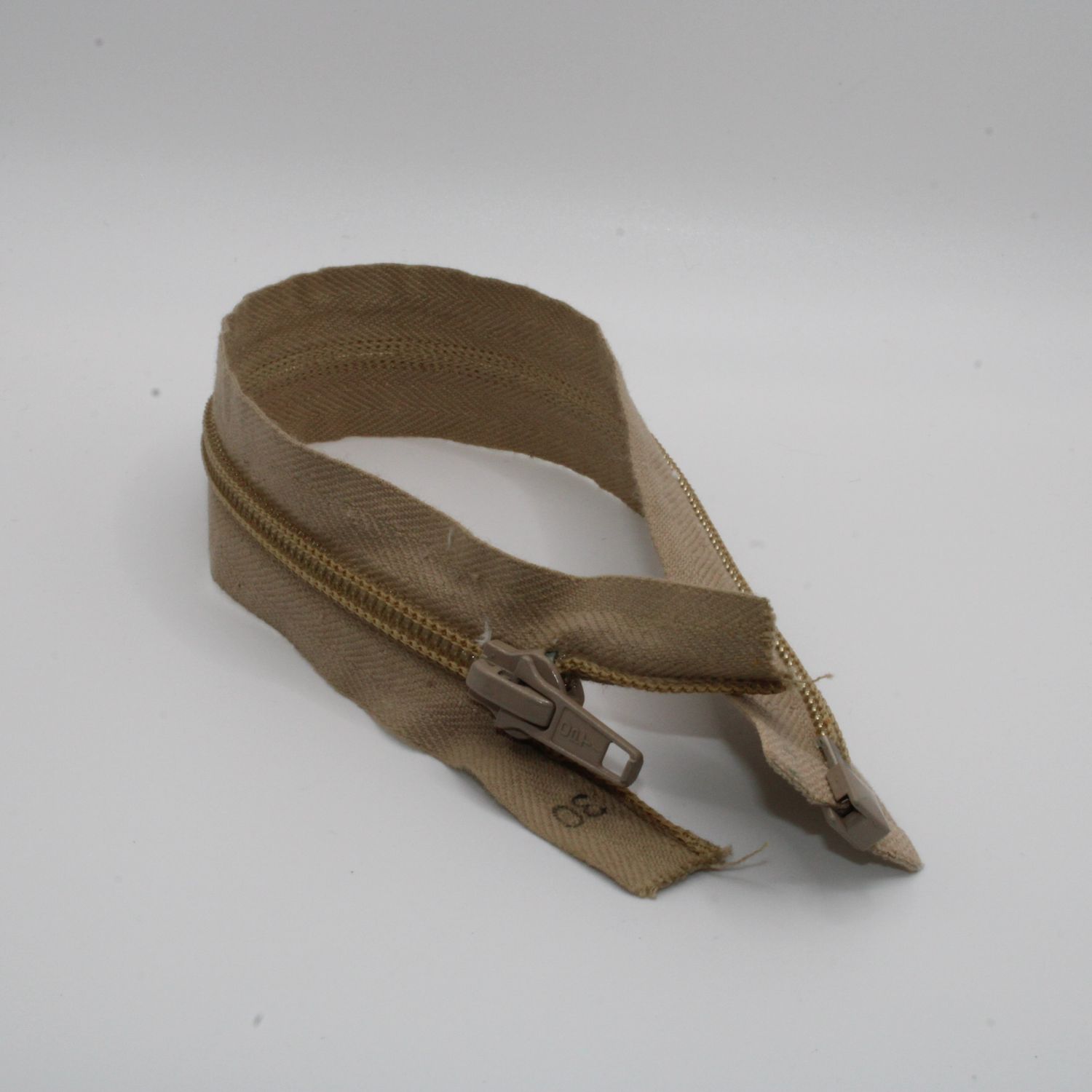 Beige rits 29 cm