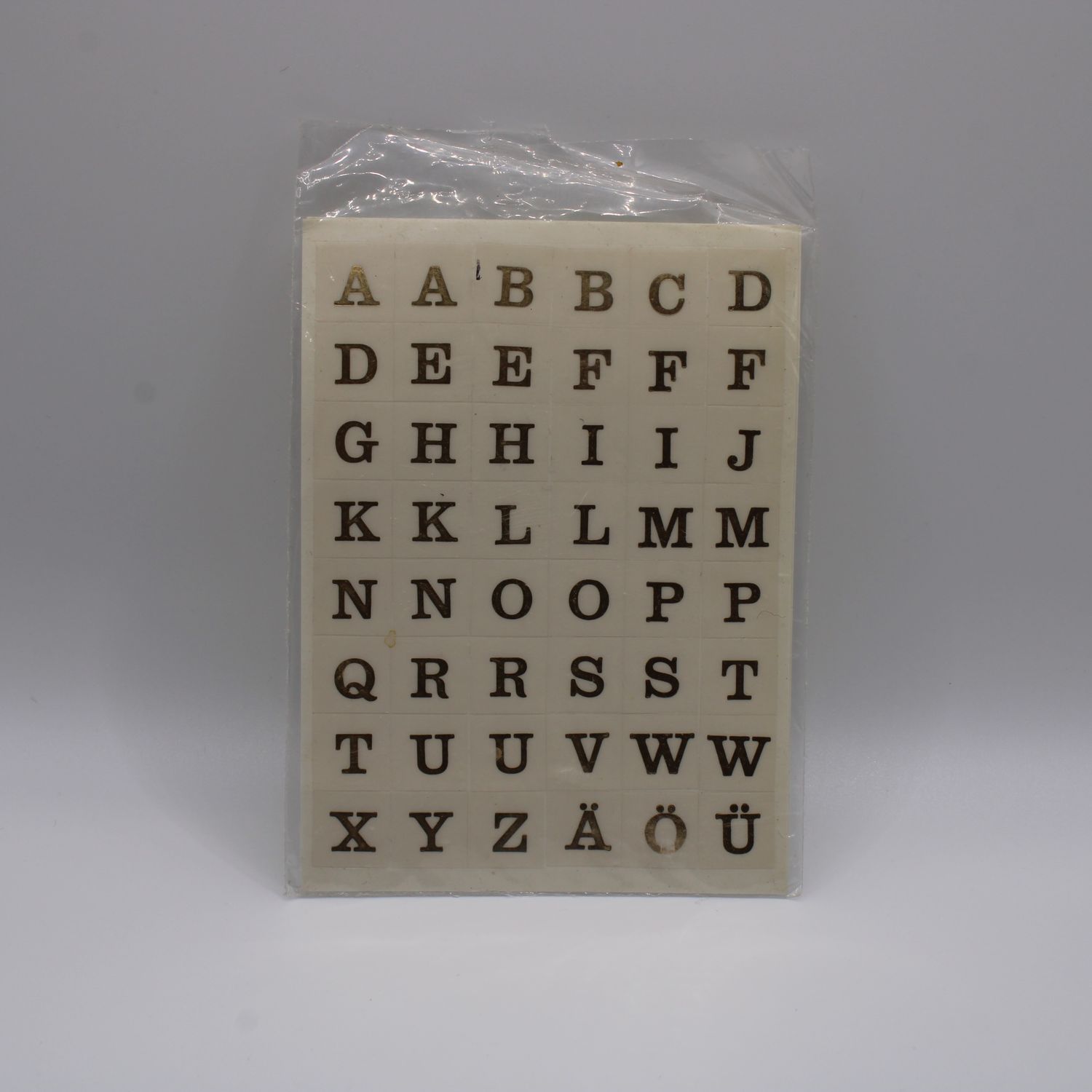 Sheet met letter stickers