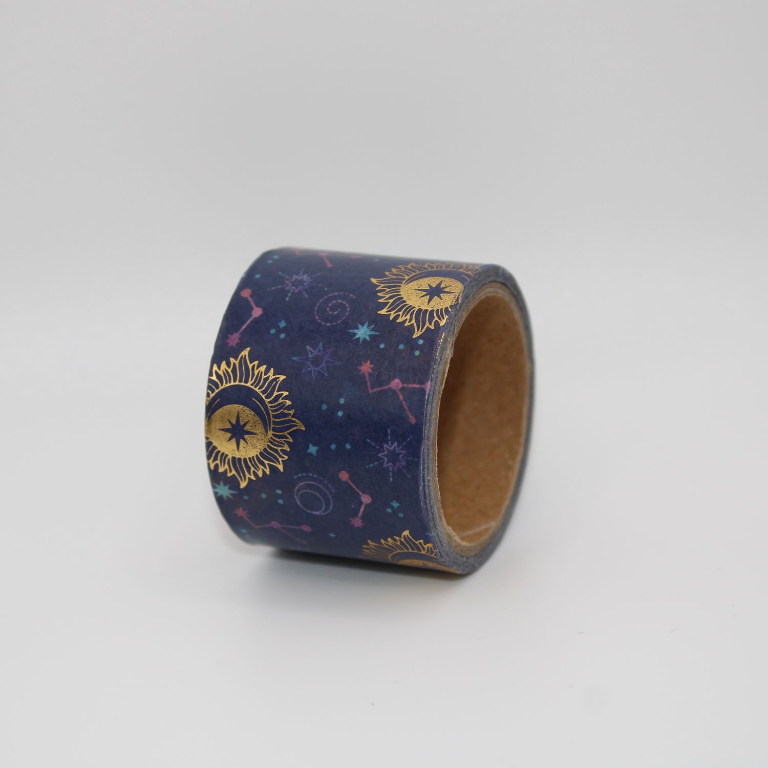 Blauwe washi tape met hemellichamen