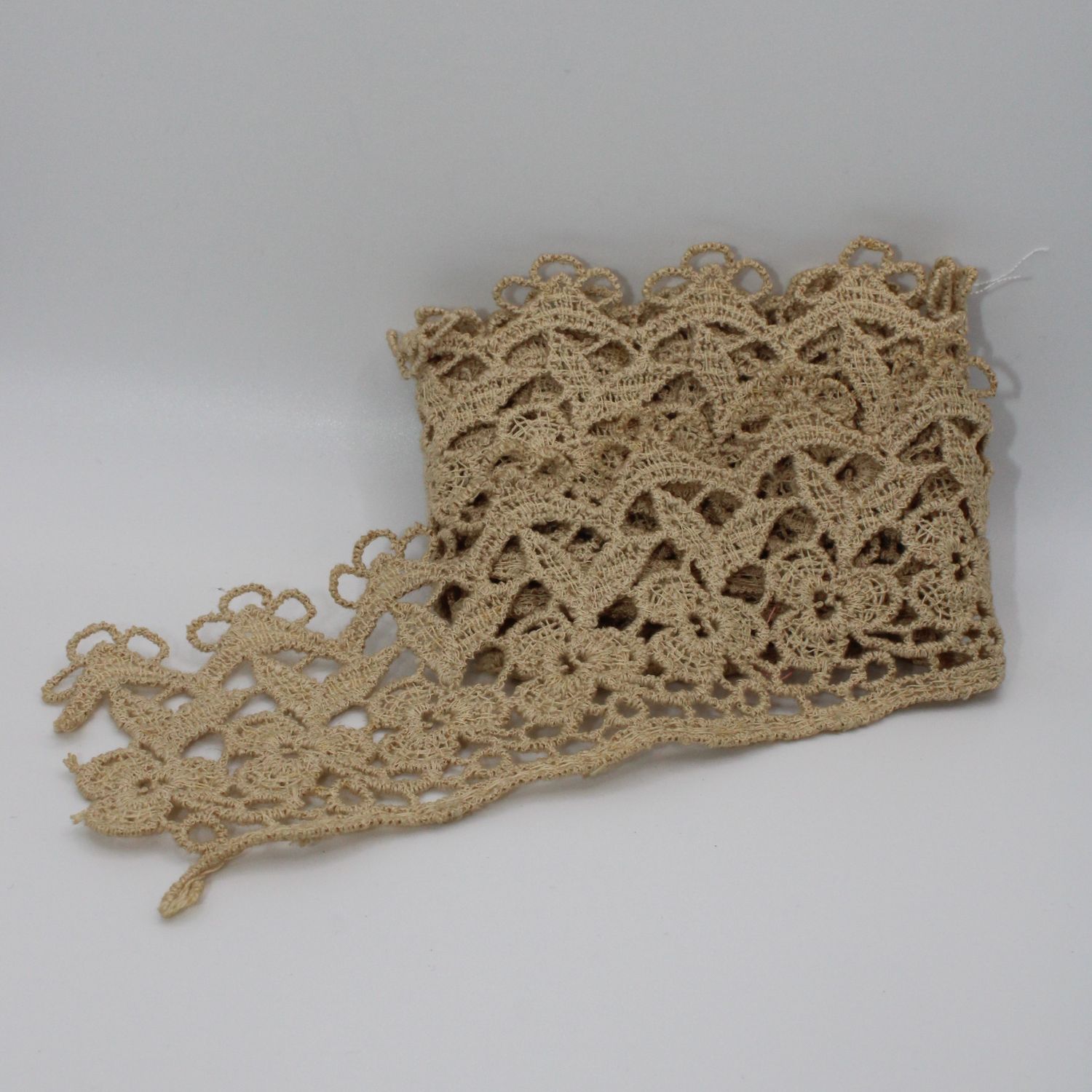 Beige lint met kant - 90 cm