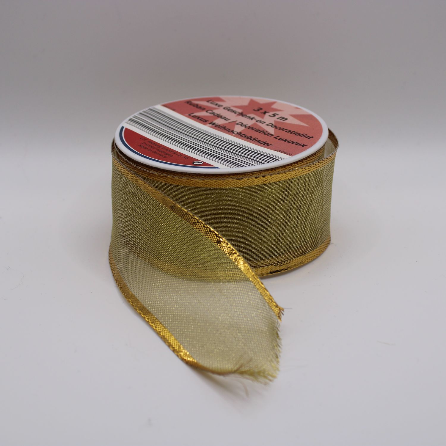 Rol goudkleurig lint - 2.5 m