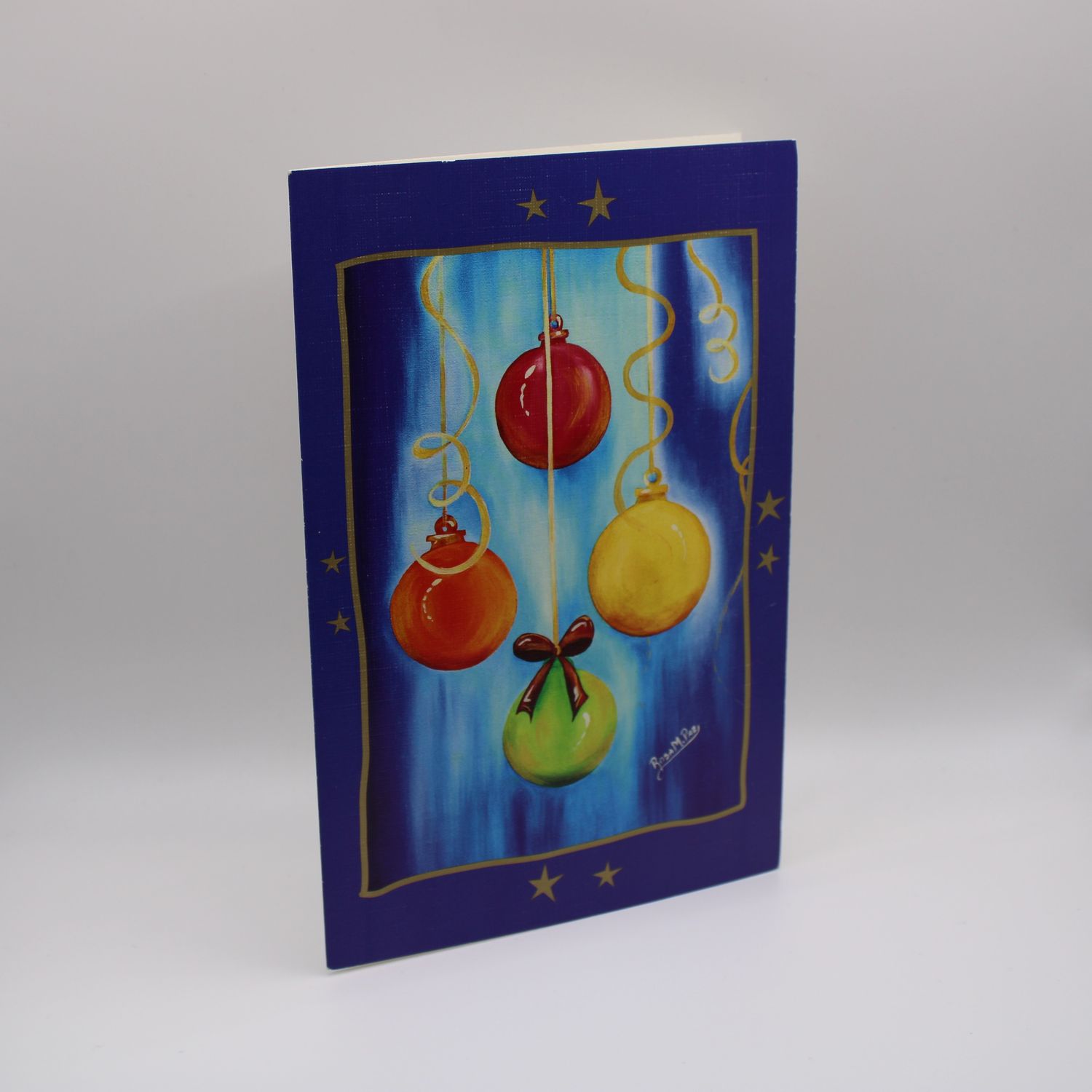 Kaartje met kerstballen - Kerstmis