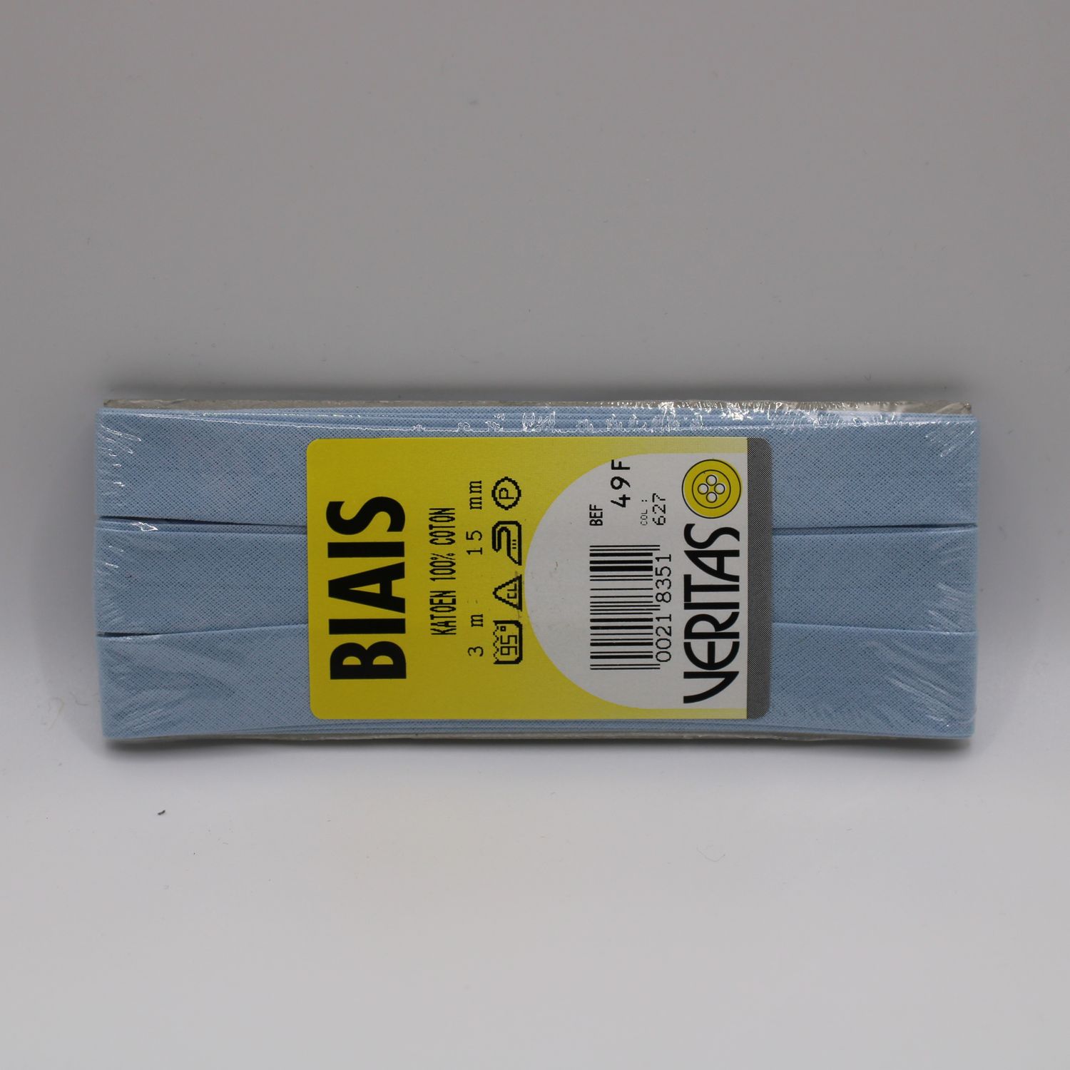 Blauw biaislint - 3 m