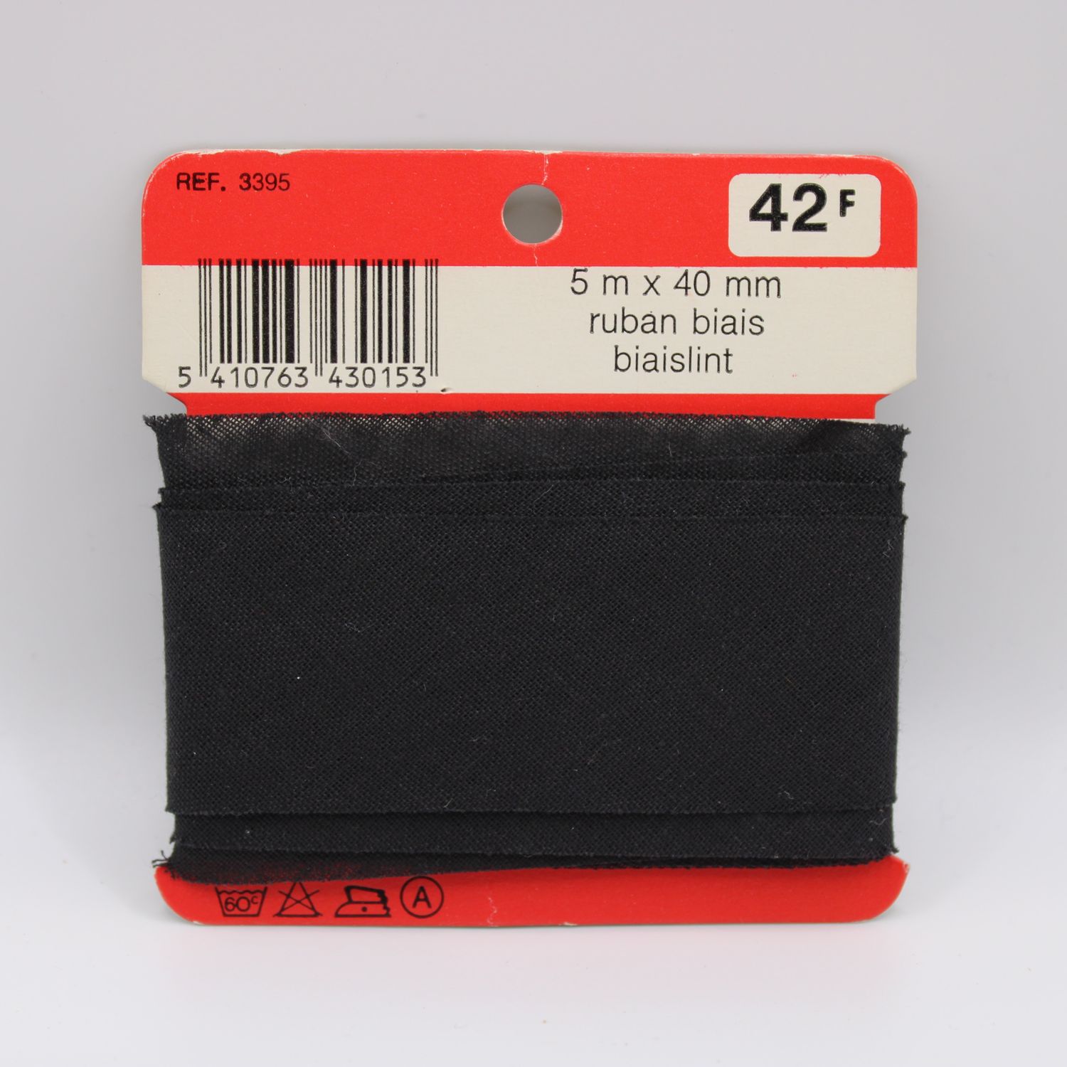 Zwart biaislint - 2 m