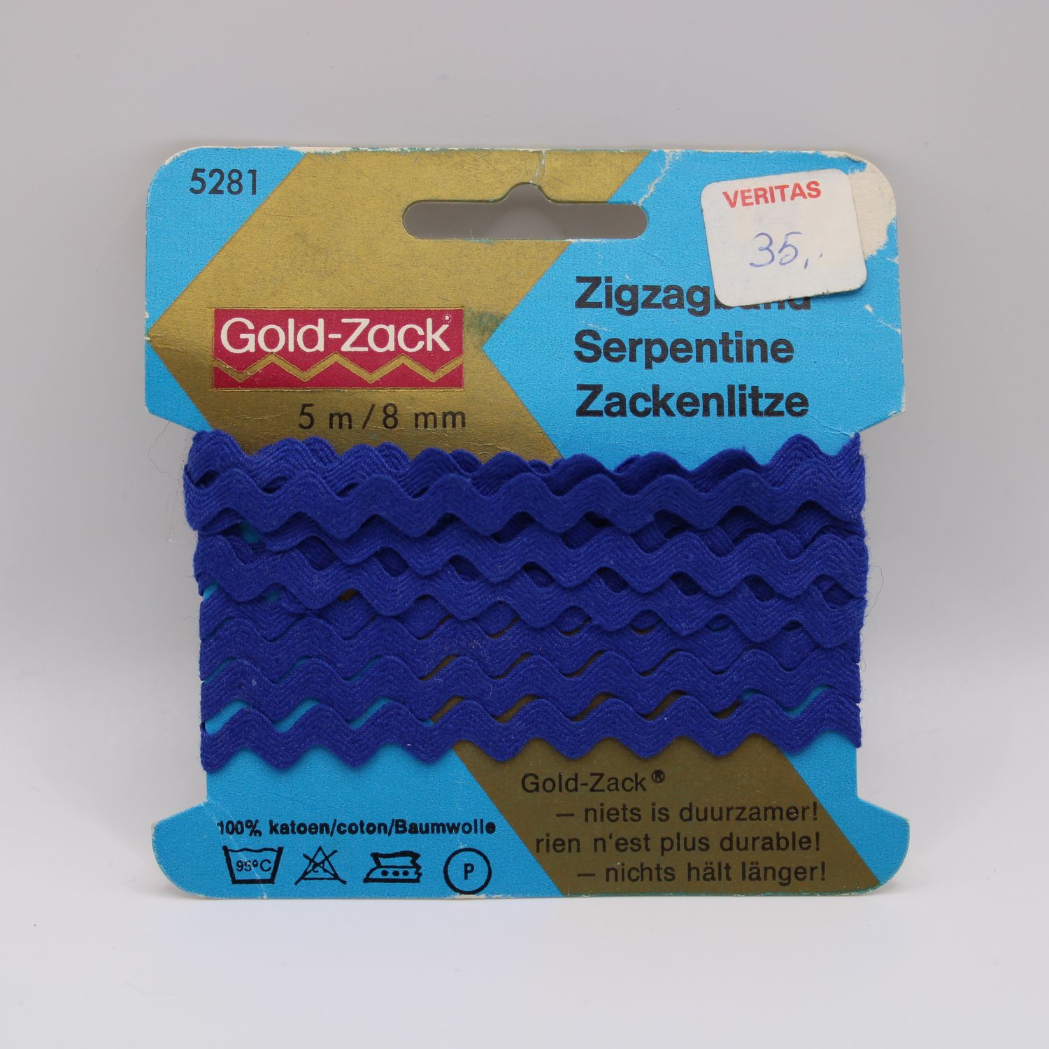 Blauw golvend lint - 1.9 m