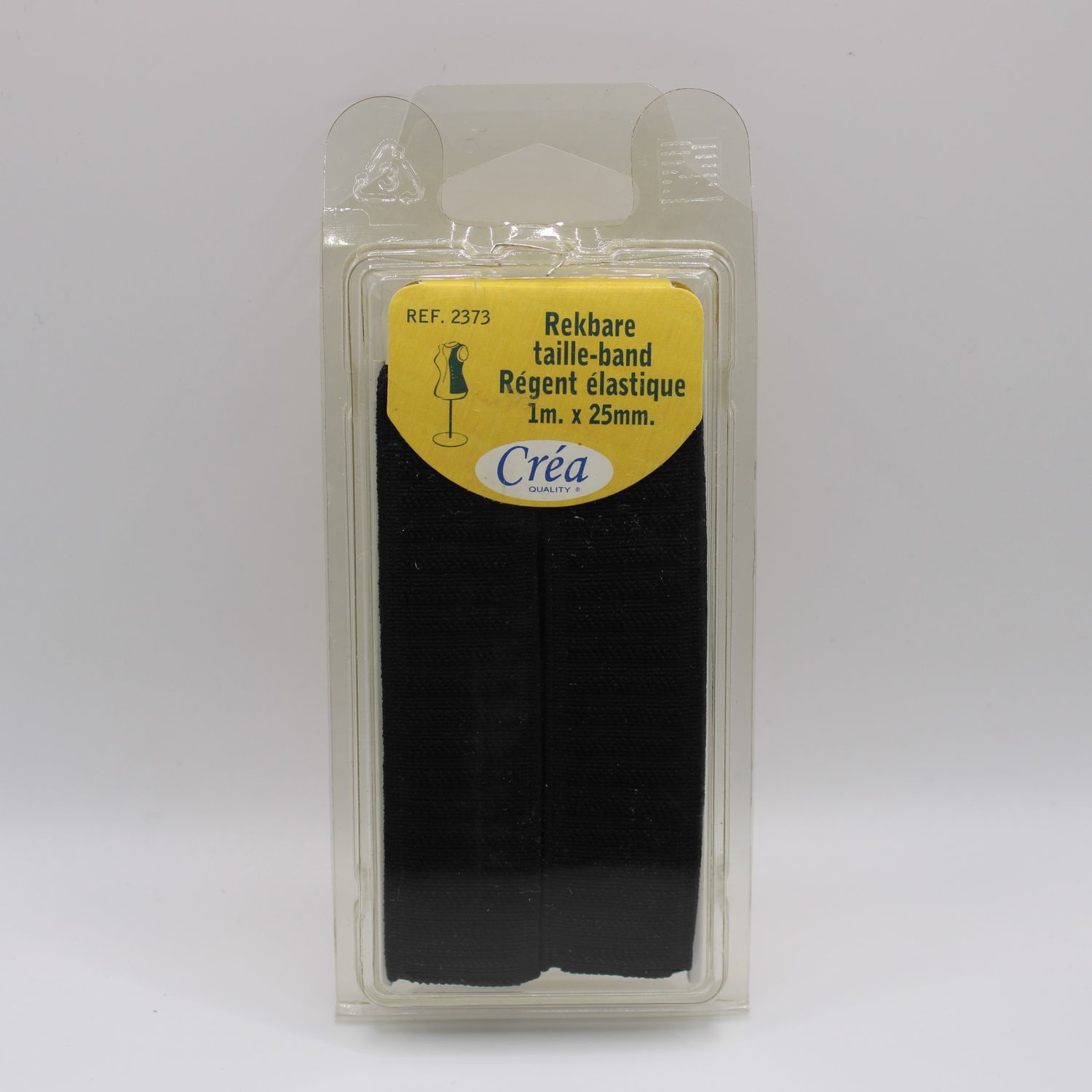 Zwarte elastische band - 1 m