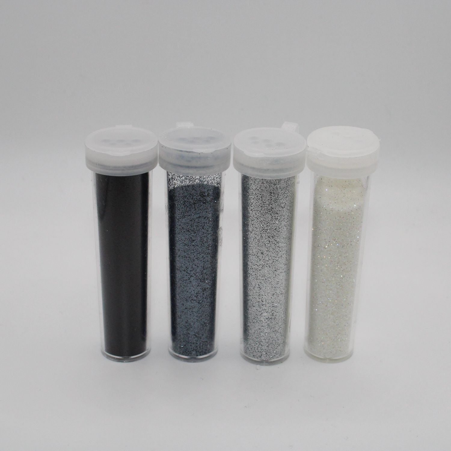 Vier potjes glitter