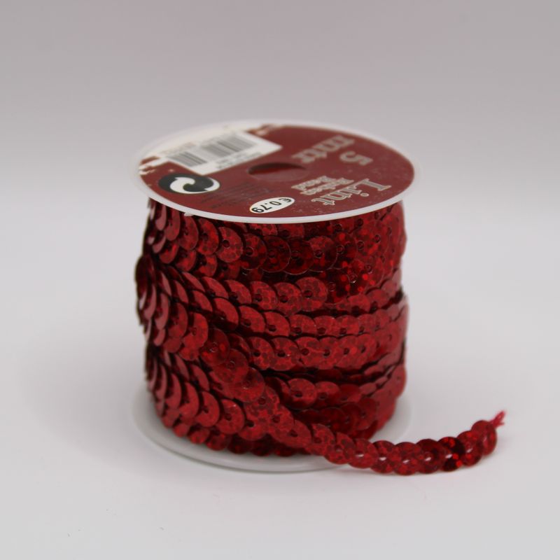 Rood lintje met pailletten