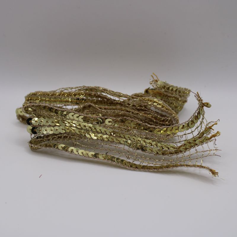 Goudkleurig lintje met pailletten - 0.5 m