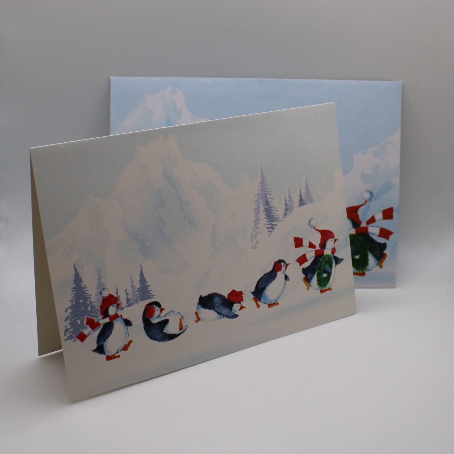 Kaartje &amp; bijpassende envelop met pinguïns