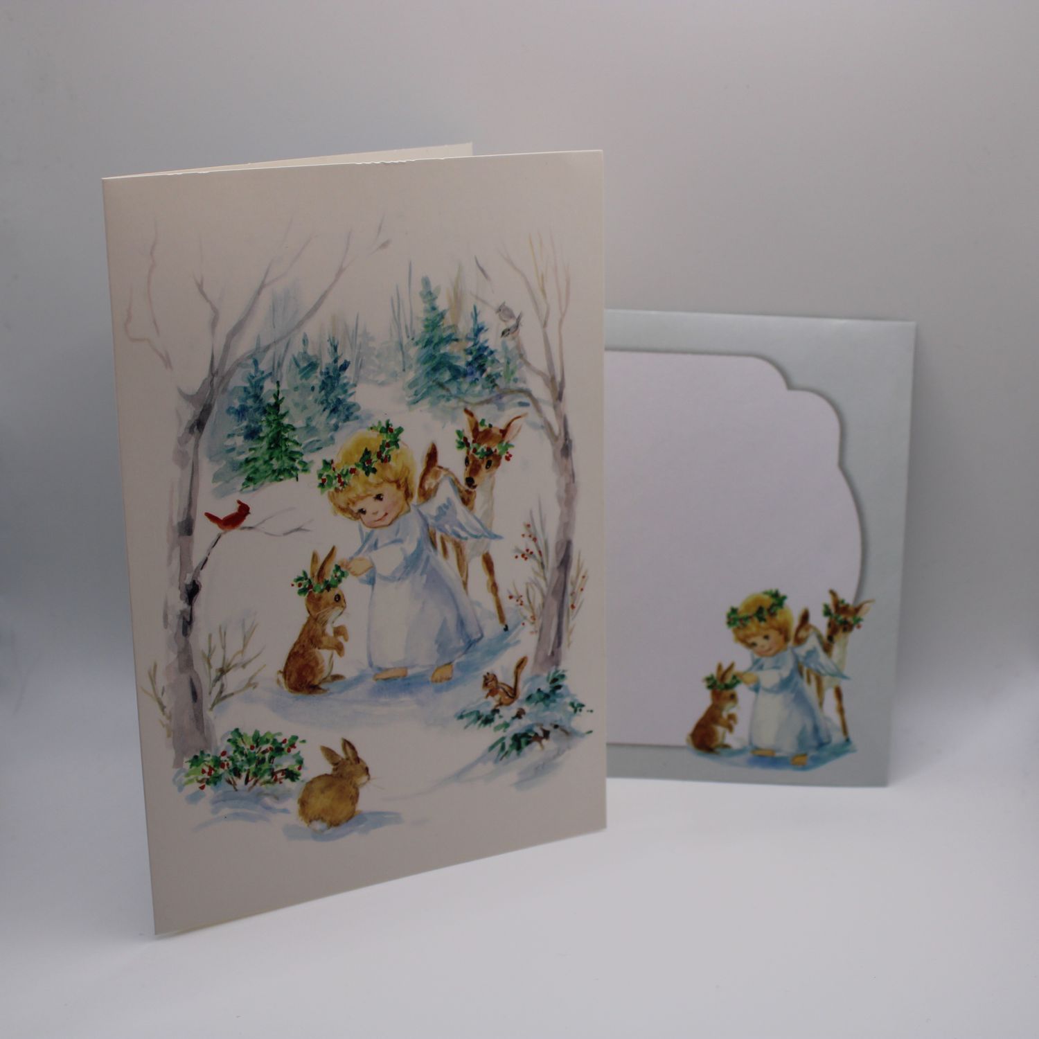Kaartje &amp; bijpassende envelop met wintertafereel