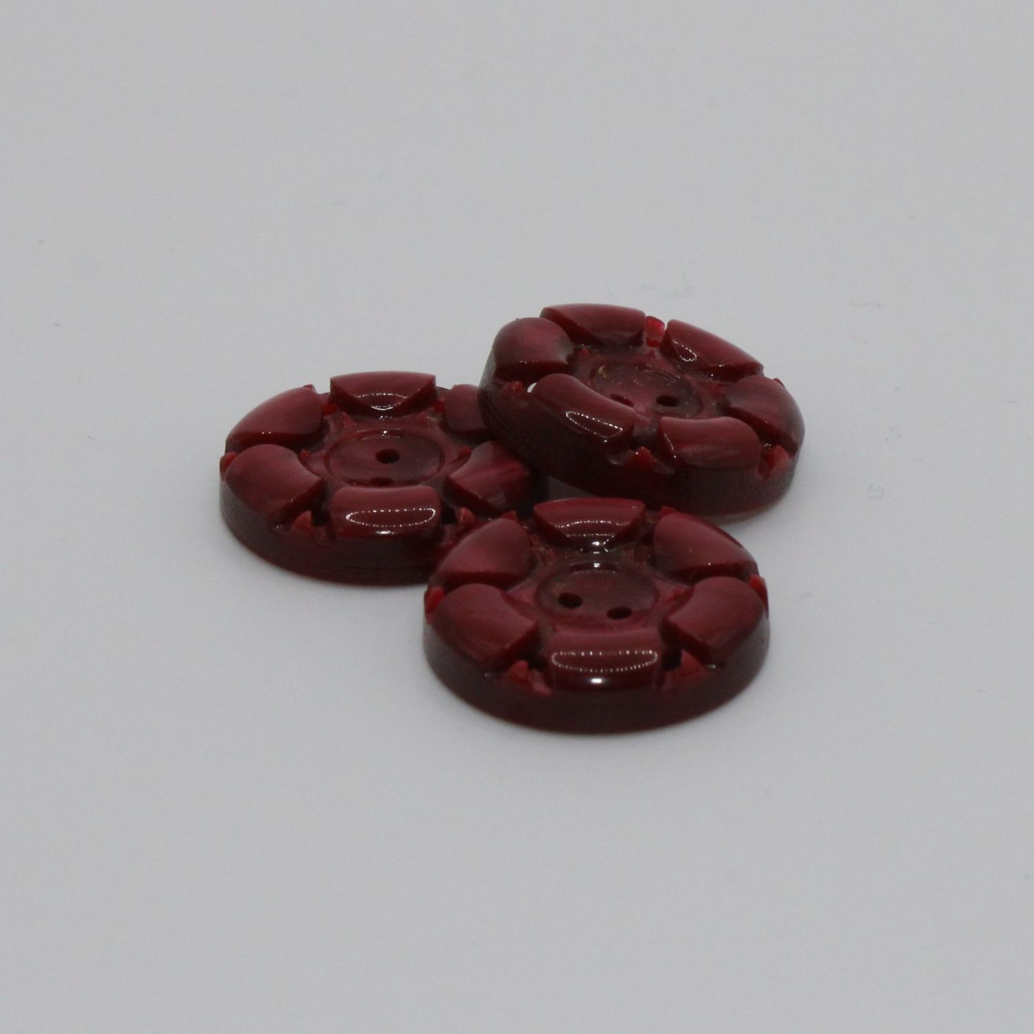Set van 3 bordeaux knopen