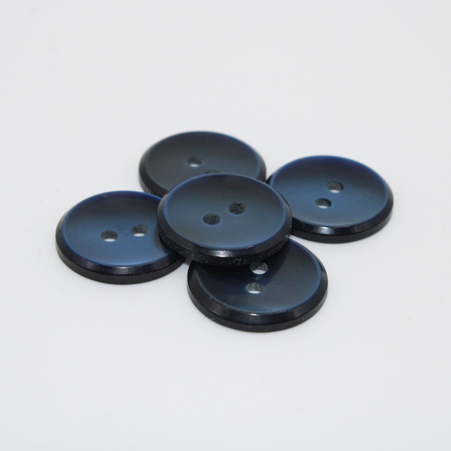 Set van 5 blauwe knopen
