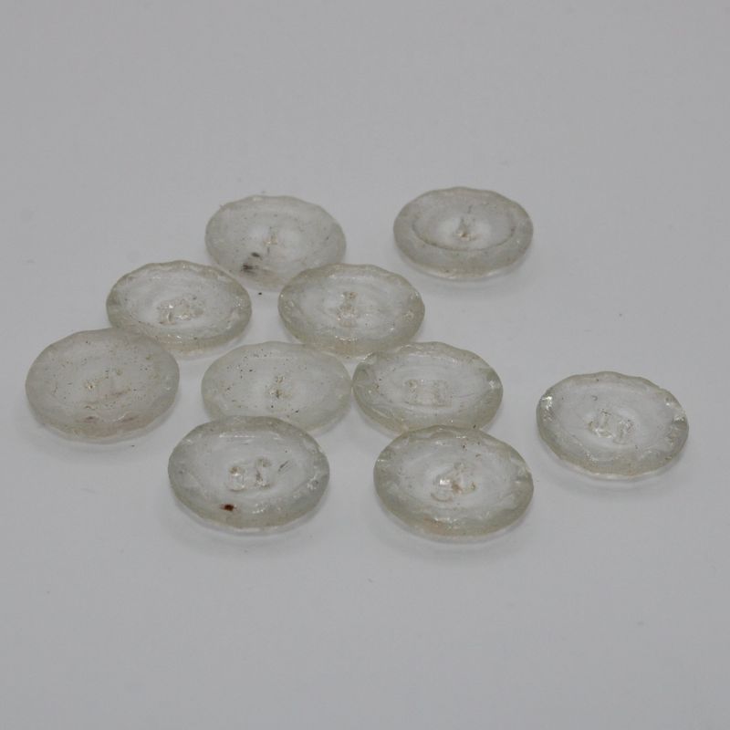 Set van 10 witte doorzichtige knopen