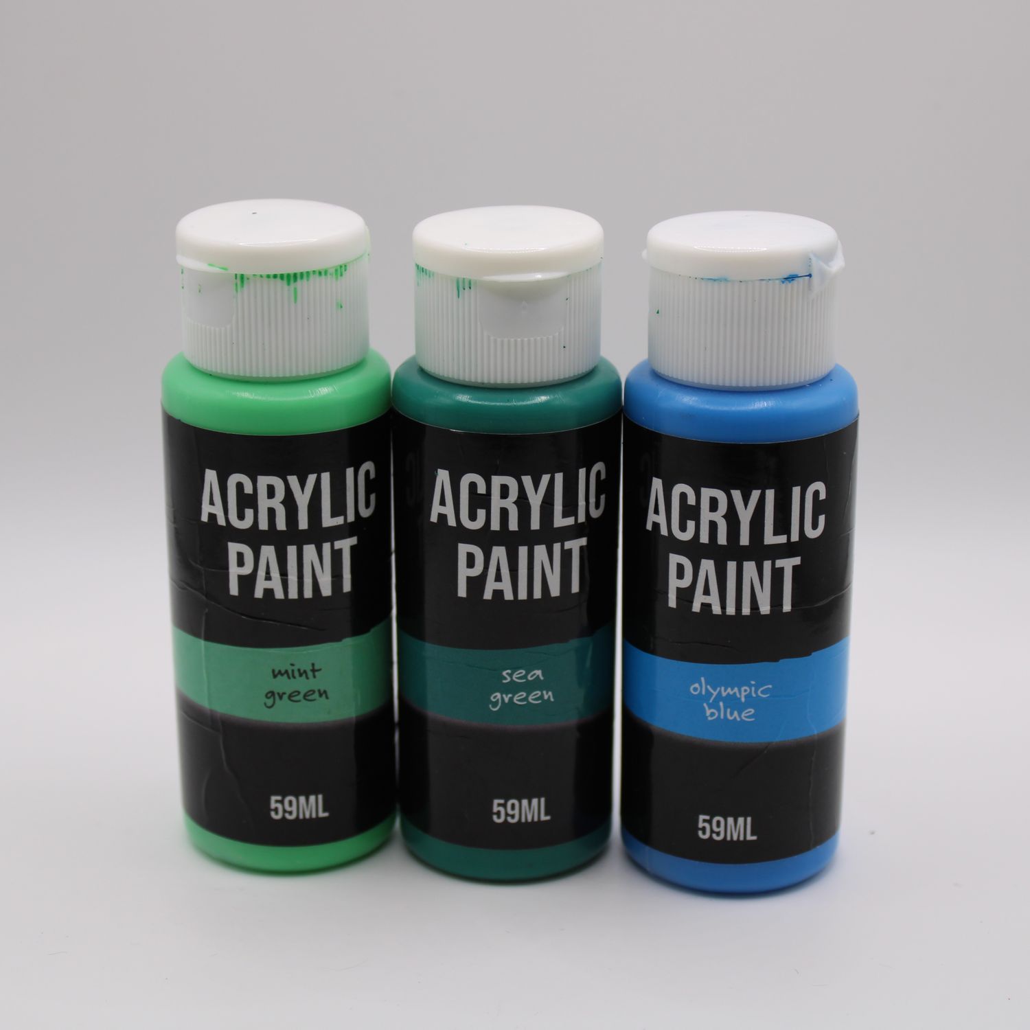 Set van 3 potjes acrylverf