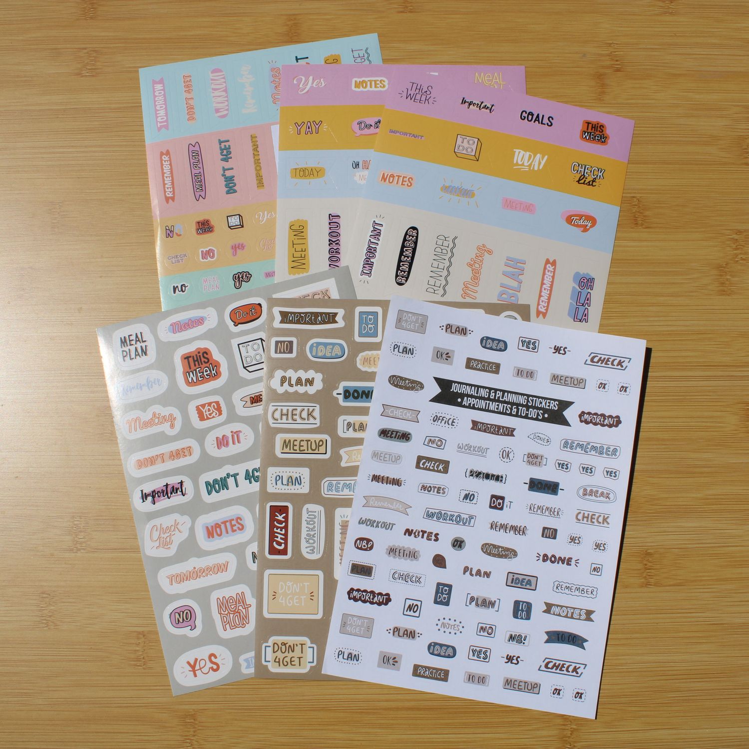 Stickersheet pakket - planning