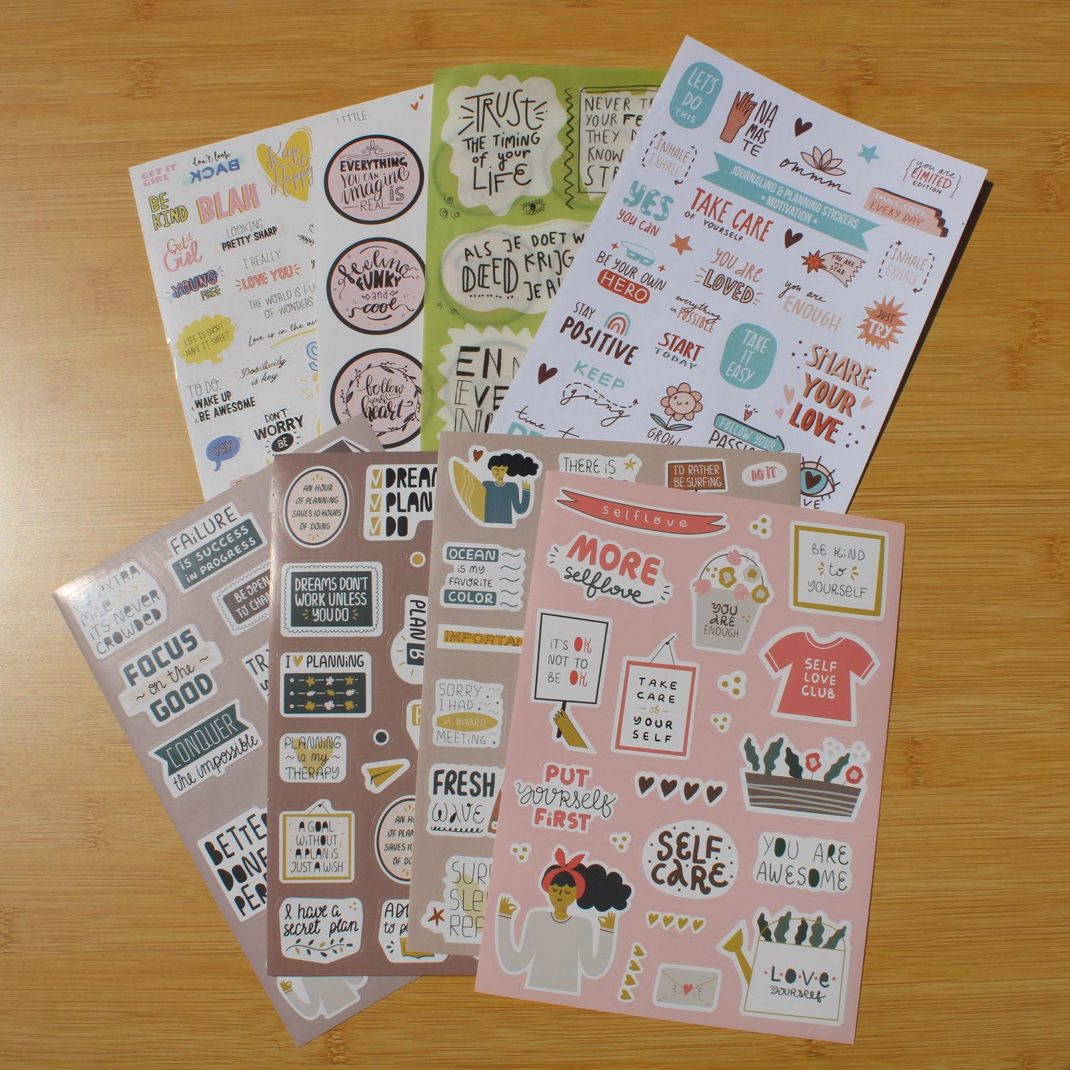 Stickersheet pakket - inspirerende quotes