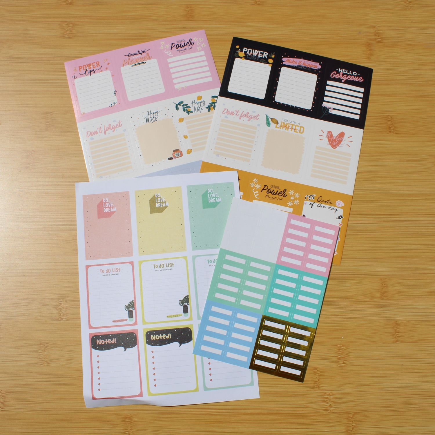 Stickersheet pakket - planning