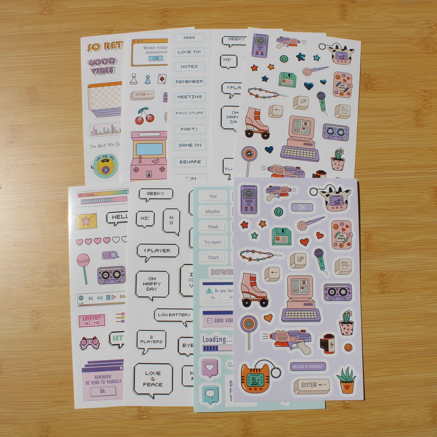 Stickersheet pakket - retro