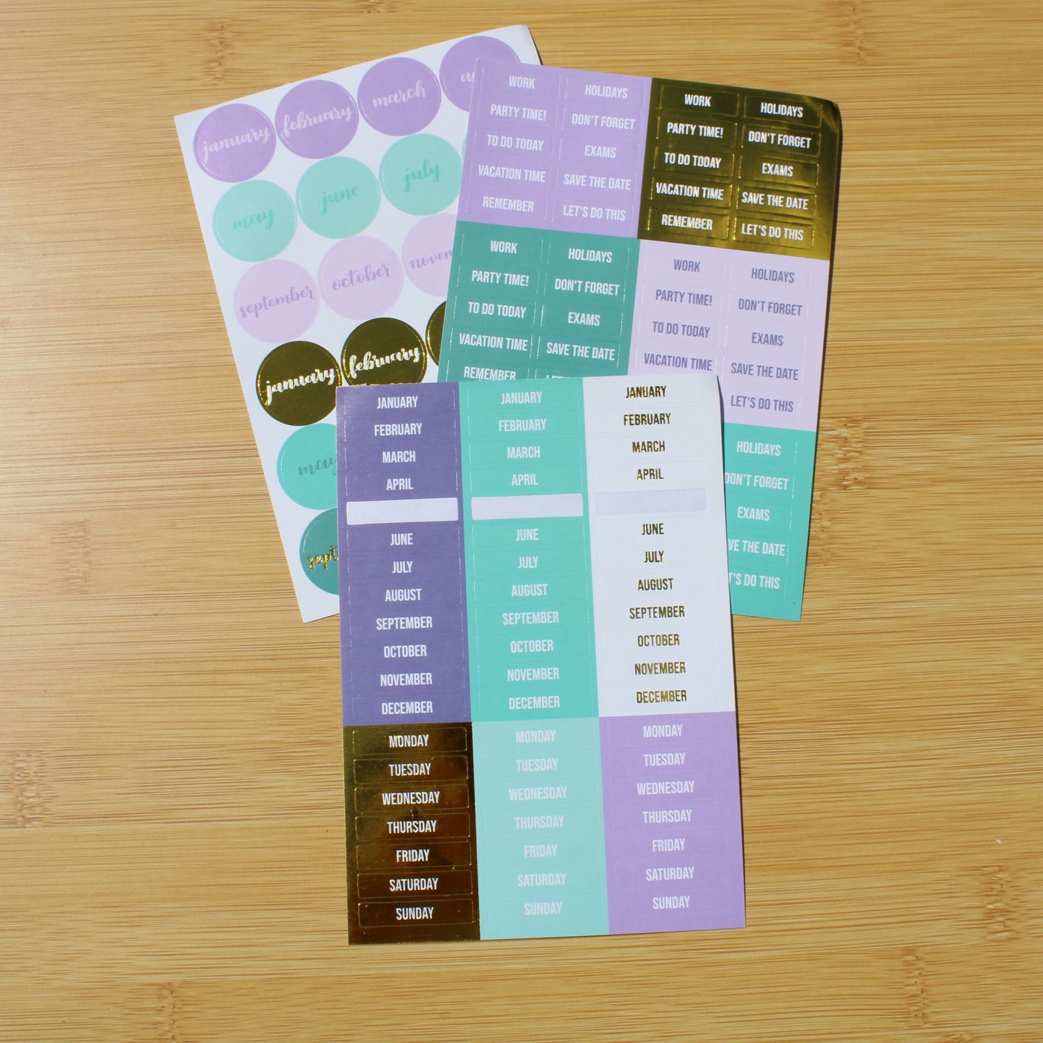 Stickersheet pakket - planning