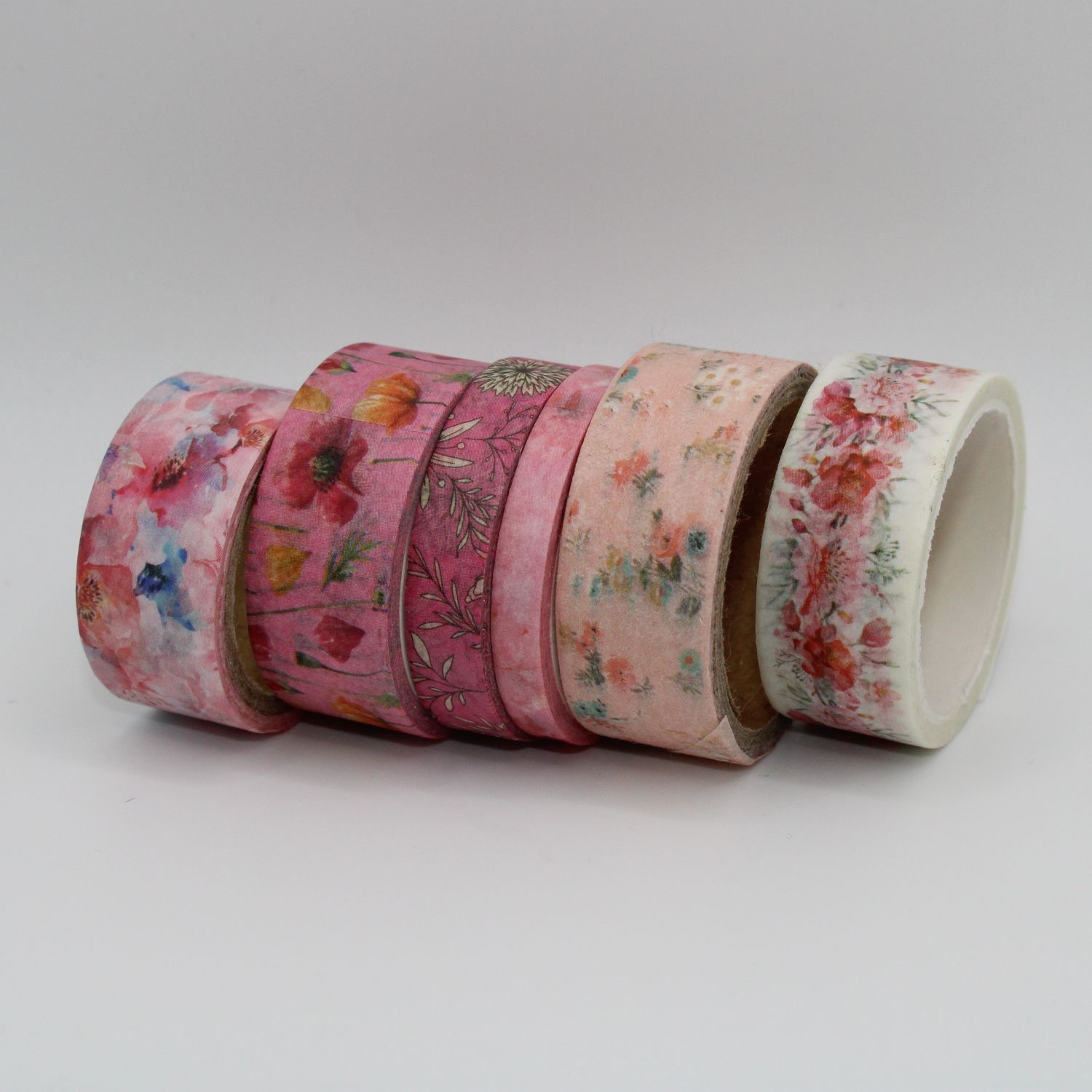 Set washi tape - roze bloemen