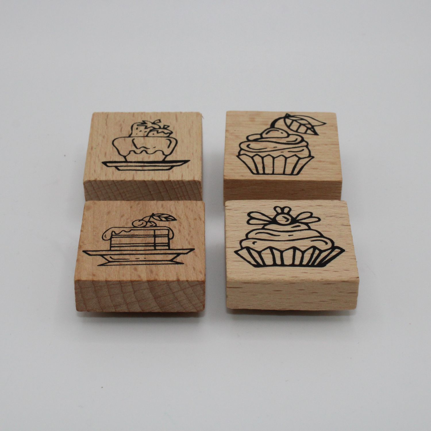 Set van 4 stempels - cupcakes &amp; taart