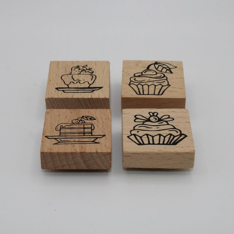 Set van 4 stempels - cupcakes &amp; taart