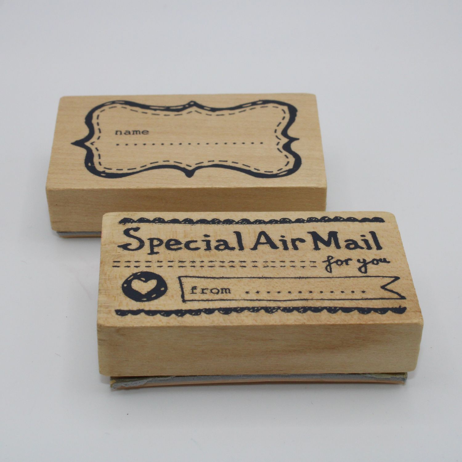 Set van 2 stempels - label