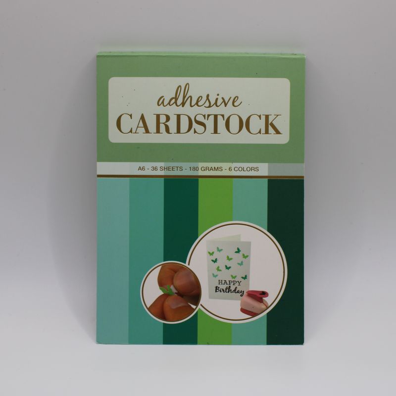 Blok met stickerpapier in verschillende tinten groen