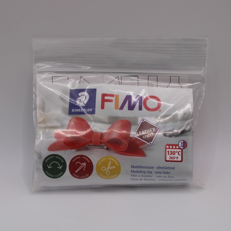 Pakje Fimo klei leather effect - rood 249