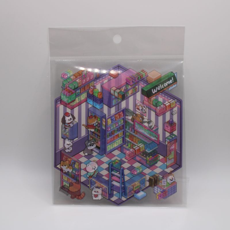 3D sticker scene - supermarkt