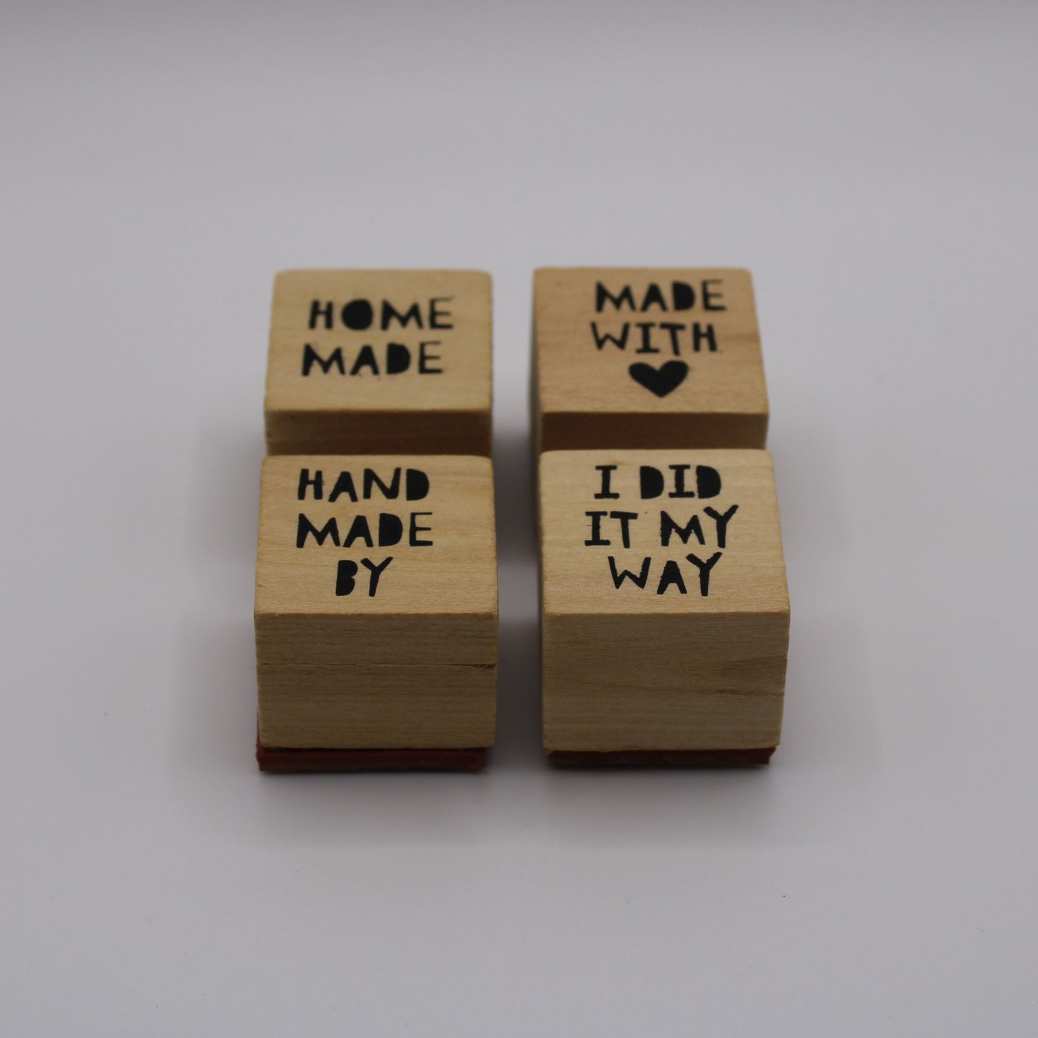 Set van 4 stempels - tekst