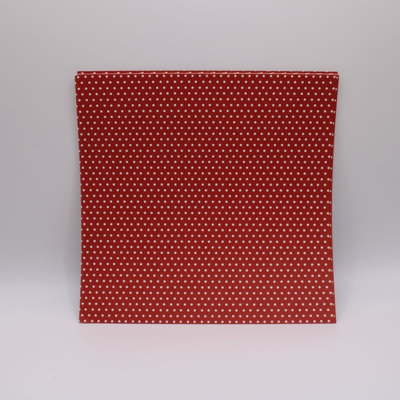 Papieren met patronen - rood met witte bollen