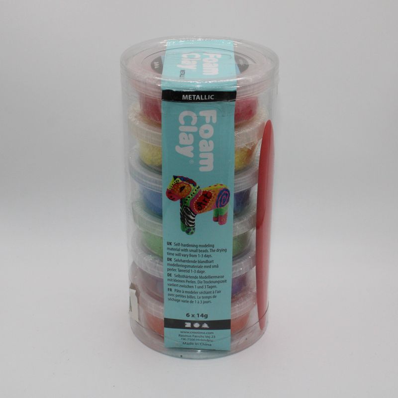 6 potjes foam klei