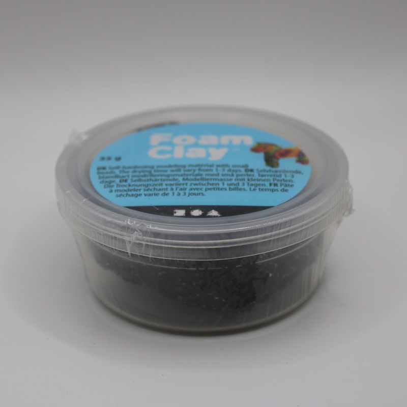 Potje zwarte foam klei