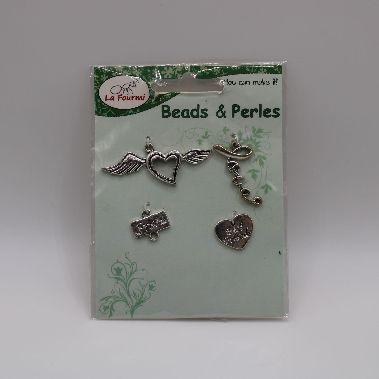 Set van 4 bedels - liefde &amp; vriendschap