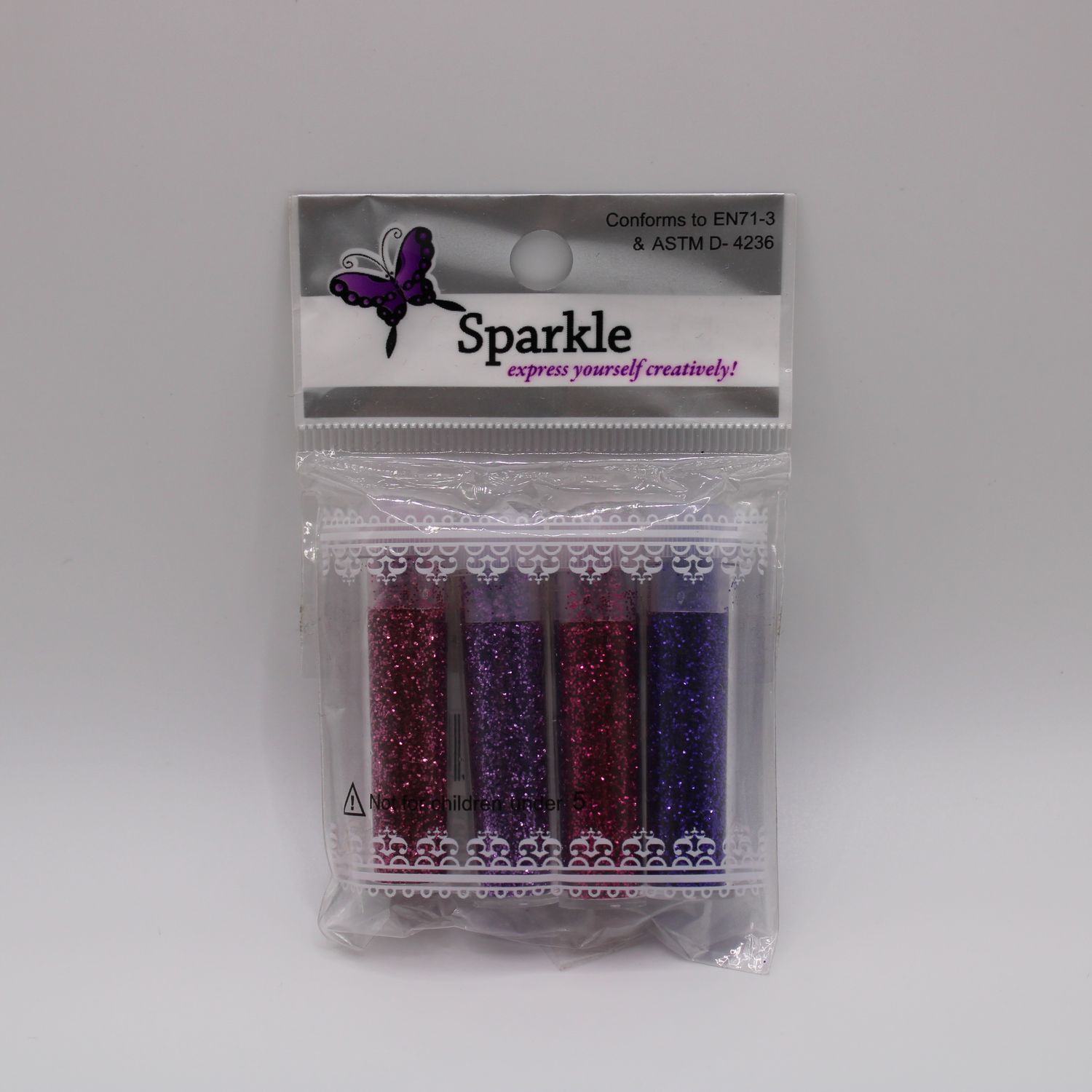 Potjes glitter in verschillende kleuren