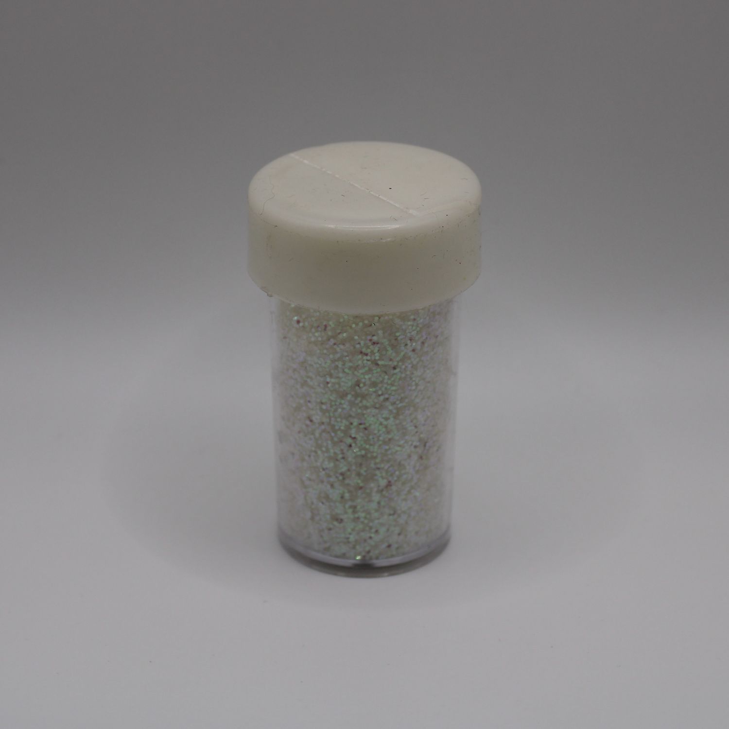 Potje witte glitter