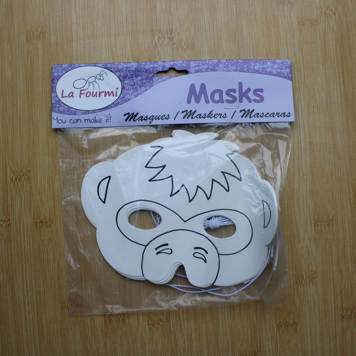 Set van 6 maskers - aap
