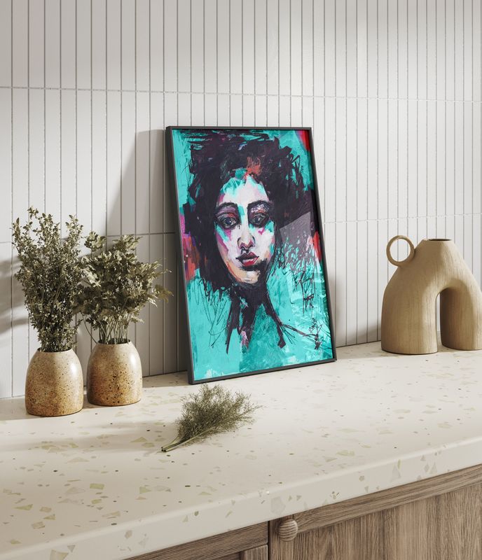 ScuzziMia Art - Aqua Lady Fine Art Print